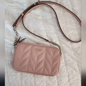 Kate Spade Leather Chain Crossbody Bag Blush Pink Light Pink